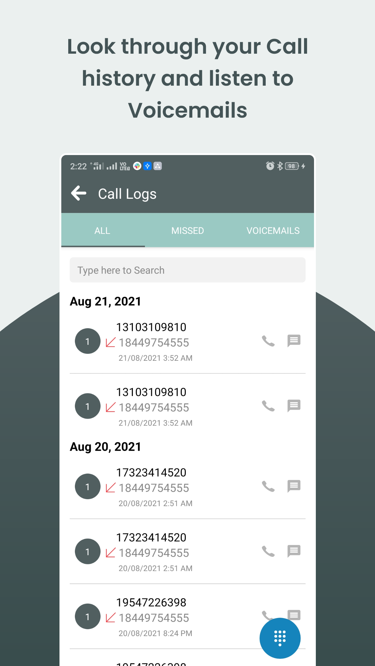 VoiceRules App check voicemail